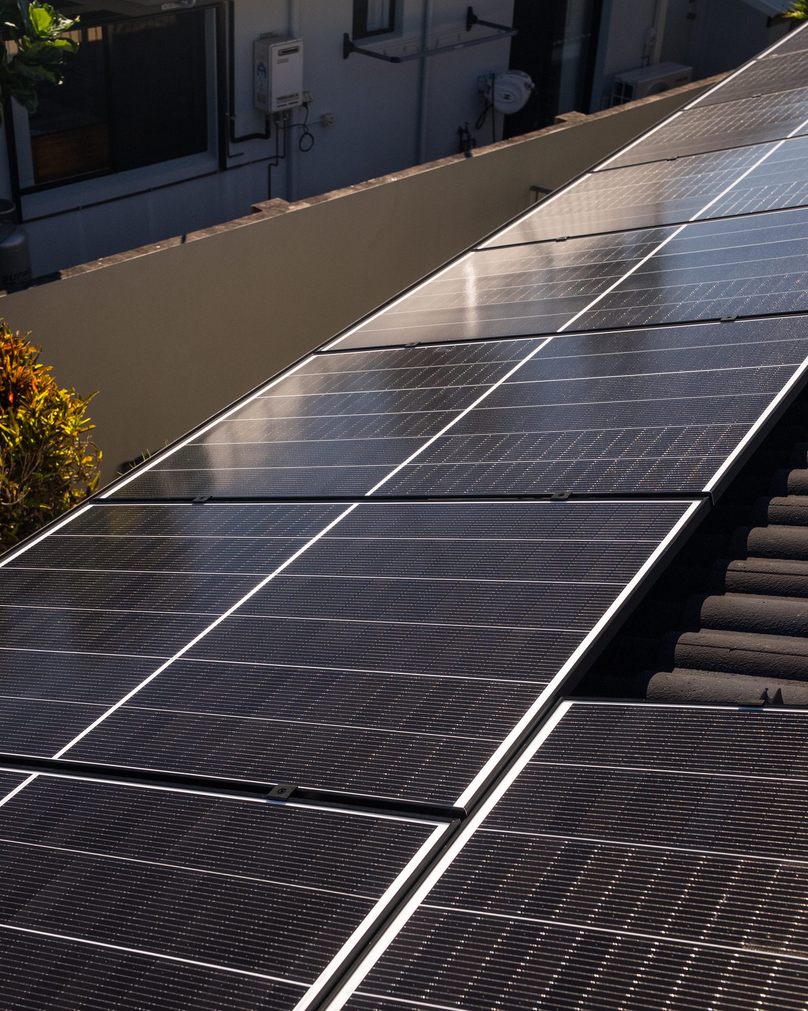 Finished solar array on a tiled Gold Coast roof